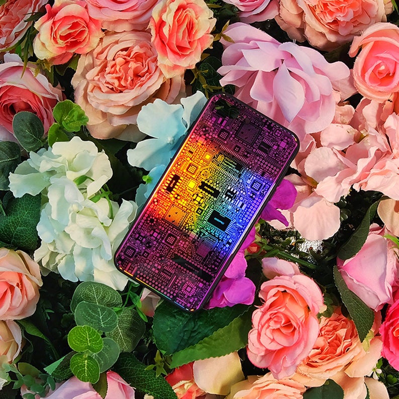 Customized Sci-fi Phone Case Hand Made with Pure Gold Originally Unique Designed Cyberpunk Art For Tech Lovers iPhone Gift for Man Him Her