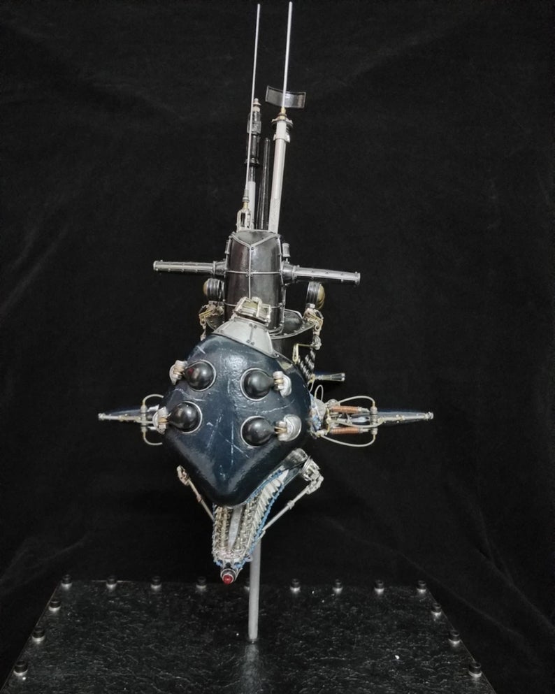 Steampunk Mechanical Mutant Sperm Whale Nuclear Submarine With Light 3D Sculpture Handmade Desk Table Aesthetic Art Decor Ornament Robots