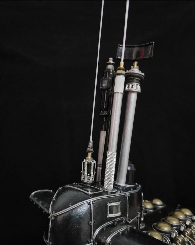 Steampunk Mechanical Mutant Sperm Whale Nuclear Submarine With Light 3D Sculpture Handmade Desk Table Aesthetic Art Decor Ornament Robots