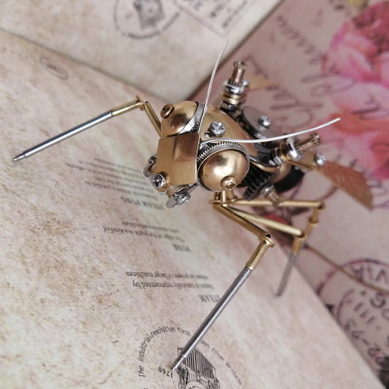 Mechanical Large Wasp steampunk | Metal handmade finished insect Model decor Ornaments