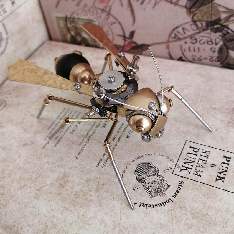 Mechanical Large Wasp steampunk | Metal handmade finished insect Model decor Ornaments