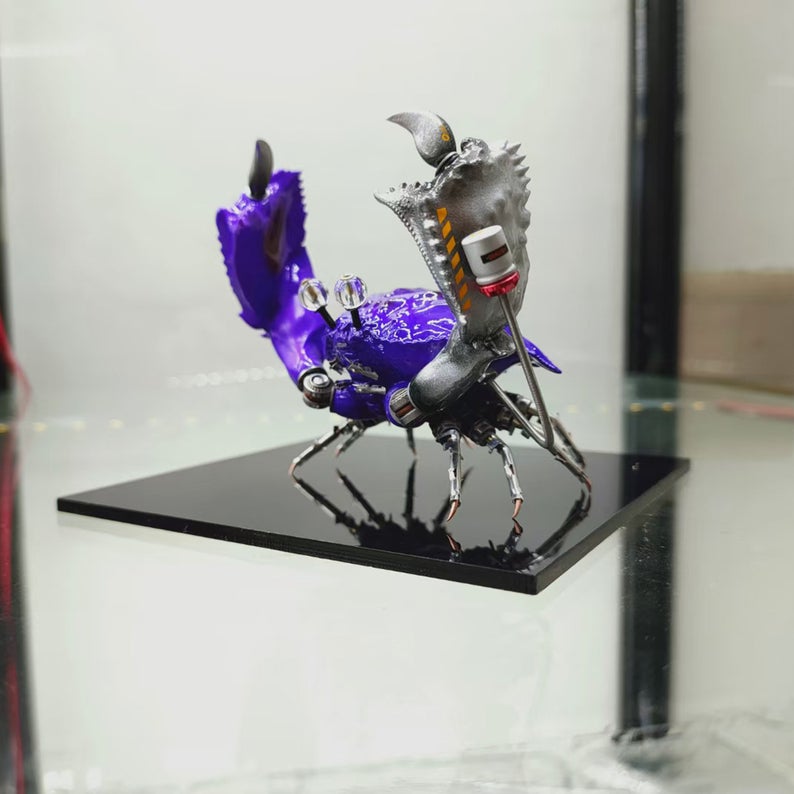 Mechanical Mutant 3D Purple Dungeness Crab Sculpture Handmade Crafts Sculpture for Table Home Art Decor Steampunk Robots Aesthetic Art