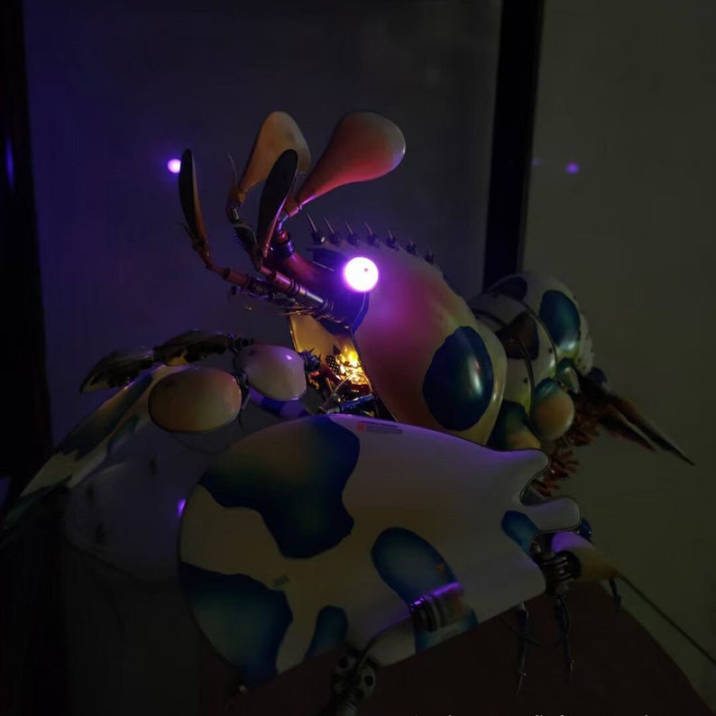 Mechanical Mutant 3D Harlequin Shrimp Sculpture Handmade Crafts Sculpture for Table Home Art Decor Steampunk Robots Aesthetic Art
