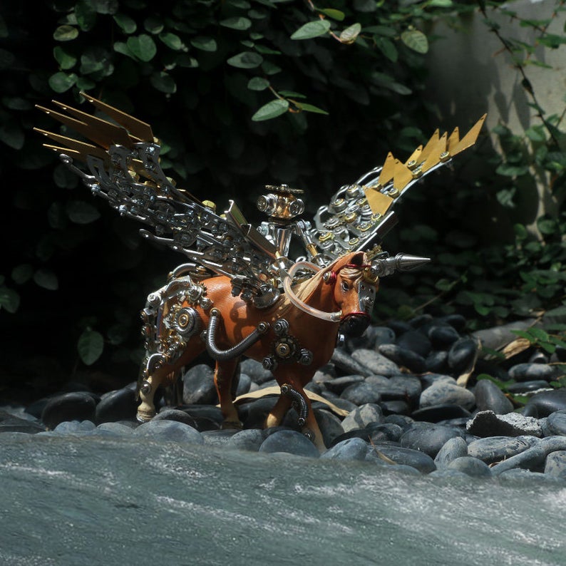 Variant unicorn | 752Pcs DIY Metal Mechanical Models 3D Assembly Puzzle Kits