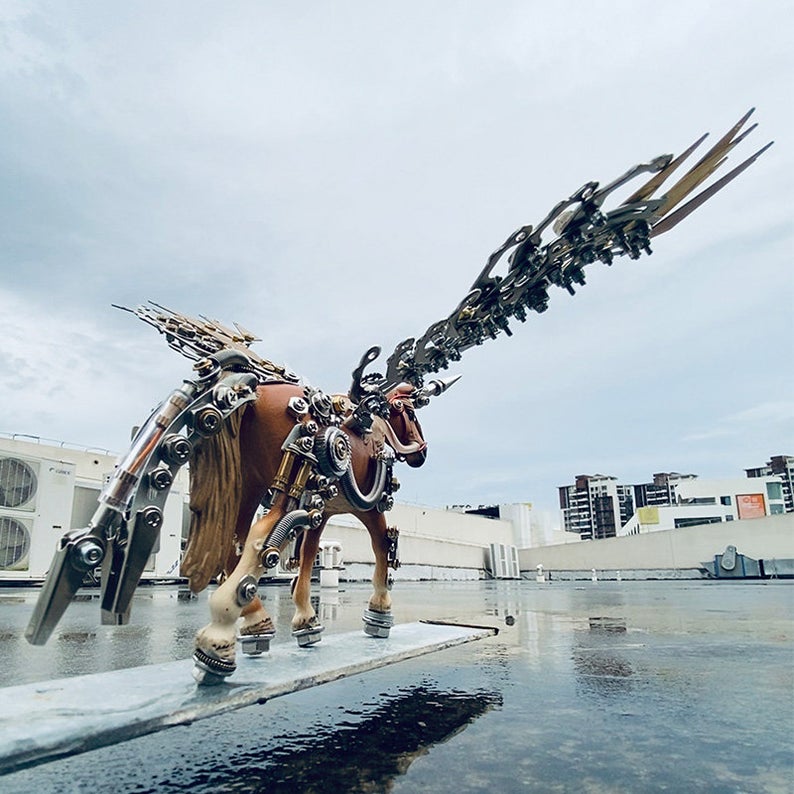 Variant unicorn | 752Pcs DIY Metal Mechanical Models 3D Assembly Puzzle Kits