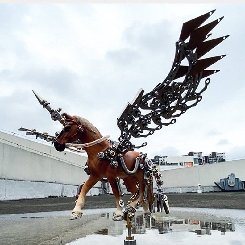 Variant unicorn | 752Pcs DIY Metal Mechanical Models 3D Assembly Puzzle Kits