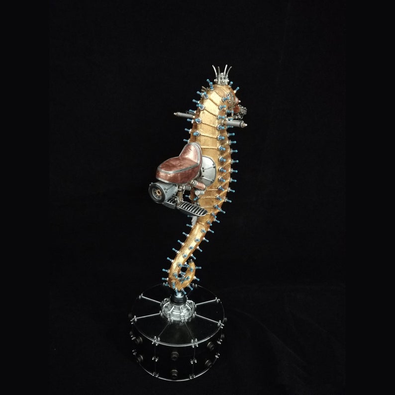 Mechanical Mutant 3D Diving Frog Sculpture Handmade Crafts Sculpture for Table Home Art Decor Steampunk Robots Aesthetic Art