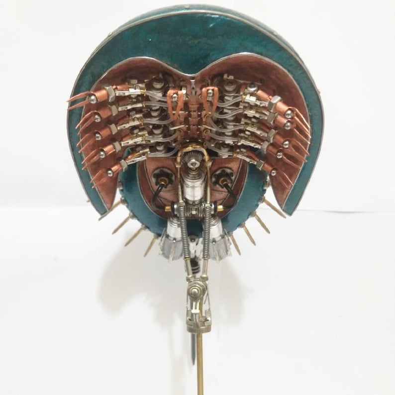 Mechanical Mutant 3D Horseshoe Crab Sculpture Handmade Crafts for Table Home Art Decor Steampunk Robots Aesthetic Art