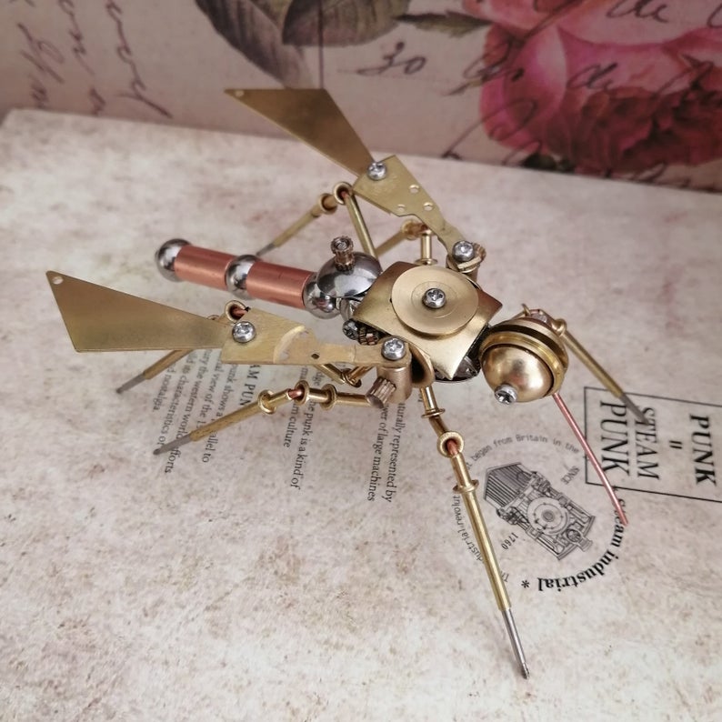 Mechanical mosquito steampunk | Metal handmade finished Model decor Ornaments