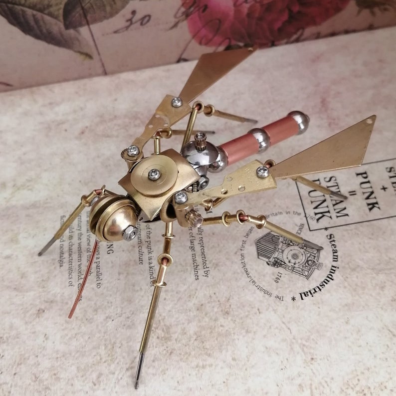 Mechanical mosquito steampunk | Metal handmade finished Model decor Ornaments