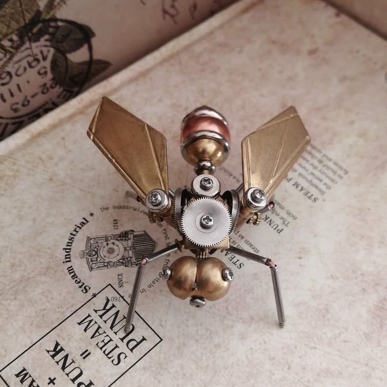 Mechanical Drosophila steampunk | Metal handmade finished Model decor Ornaments