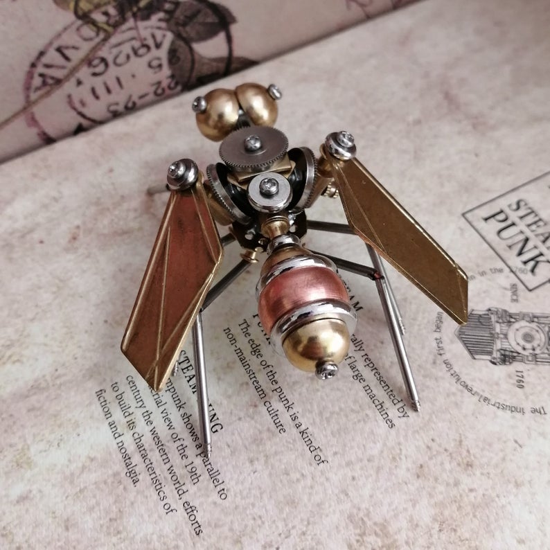 Mechanical Drosophila steampunk | Metal handmade finished Model decor Ornaments