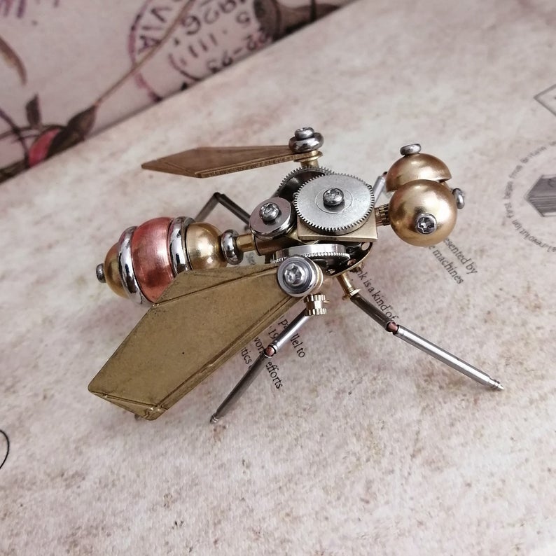 Mechanical Drosophila steampunk | Metal handmade finished Model decor Ornaments