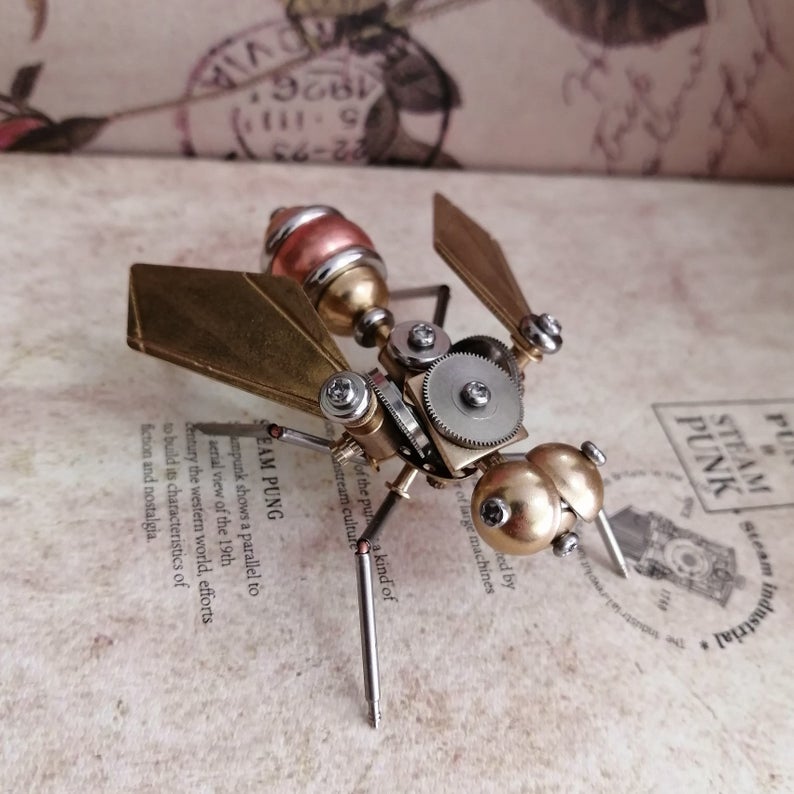 Mechanical Drosophila steampunk | Metal handmade finished Model decor Ornaments