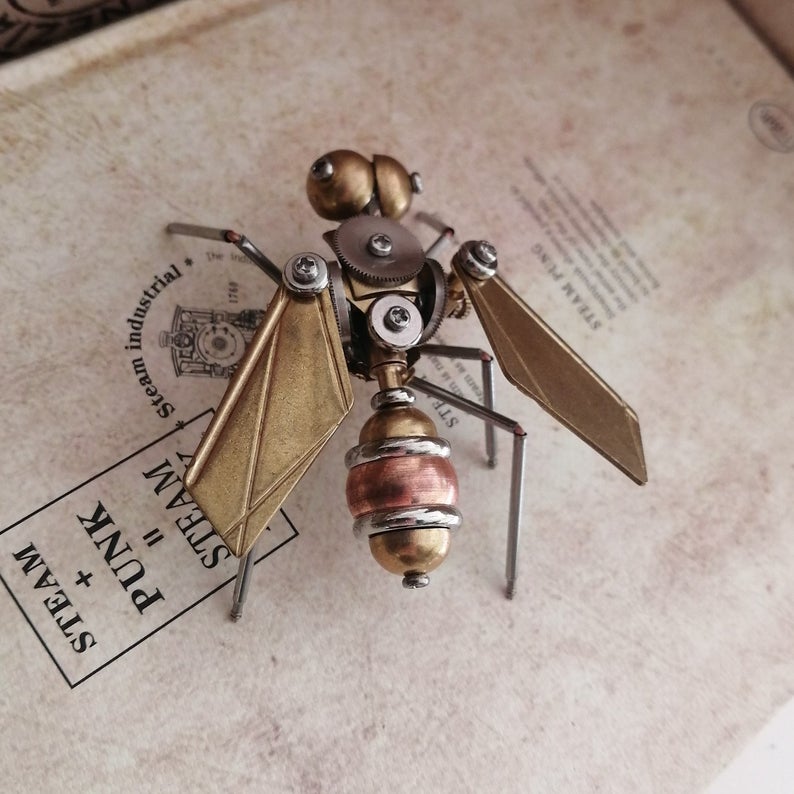 Mechanical Drosophila steampunk | Metal handmade finished Model decor Ornaments