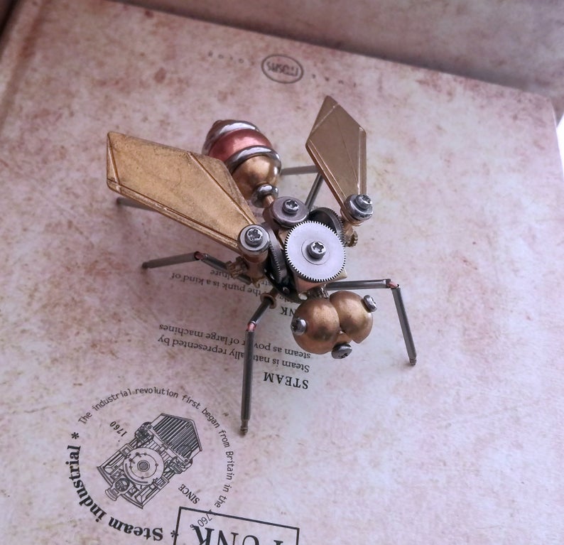 Mechanical Drosophila steampunk | Metal handmade finished Model decor Ornaments
