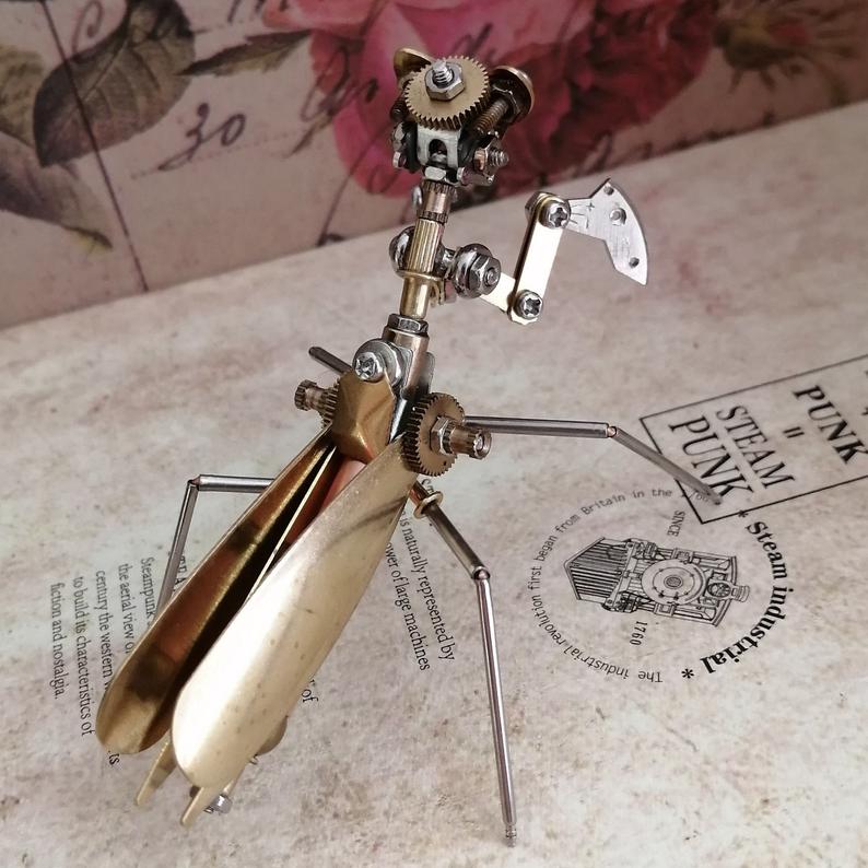 Mantis steampunk | Metal handmade finished Model decor Ornaments