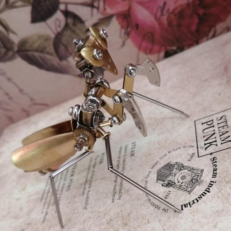 Mantis steampunk | Metal handmade finished Model decor Ornaments
