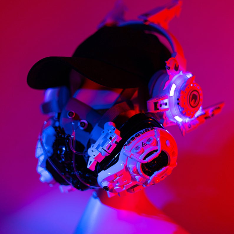 Cyberpunk Style Messenger Entertainment Mask (can Be Used In Combination With Medical Masks) Optional Bluetooth Headset Cosplay Props