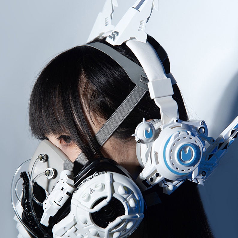 Cyberpunk Style Messenger Entertainment Mask (can Be Used In Combination With Medical Masks) Optional Bluetooth Headset Cosplay Props