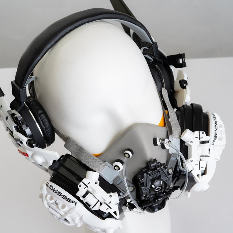 Cyberpunk Style Messenger Entertainment Mask (can Be Used In Combination With Medical Masks) Optional Bluetooth Headset Cosplay Props