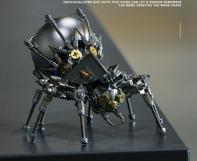 Spider steampunk | 239 Pcs Metal Insect Puzzle Model Kit 3D DIY Mechanical Assembly Jigsaw Crafts decor