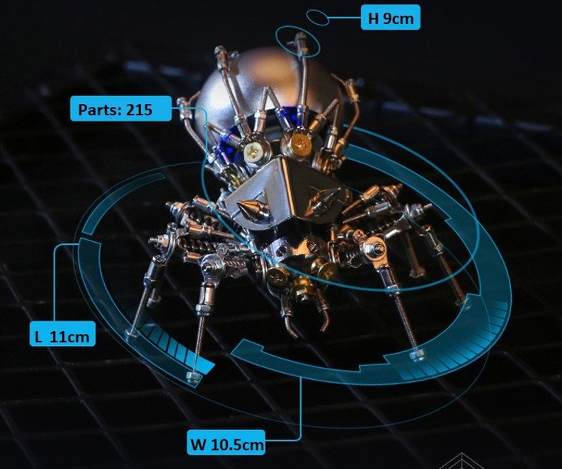 Spider steampunk | 239 Pcs Metal Insect Puzzle Model Kit 3D DIY Mechanical Assembly Jigsaw Crafts decor