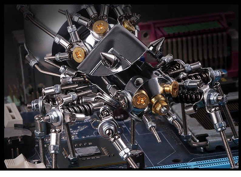 Spider steampunk | 239 Pcs Metal Insect Puzzle Model Kit 3D DIY Mechanical Assembly Jigsaw Crafts decor