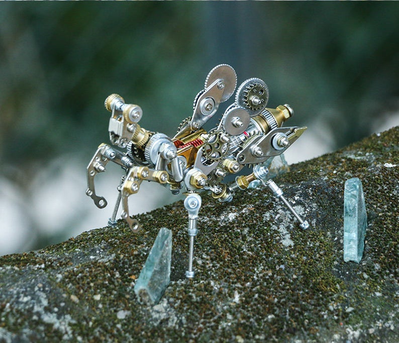 Praying mantis Steampunk| Metal Insect Puzzle Model Kit 3D DIY Mechanical Assembly Jigsaw Crafts decor
