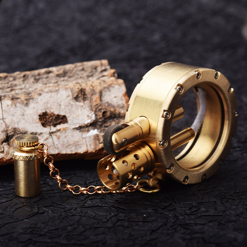 Steampunk Lighter Tranparent Handmade Antique Oil Vintage Retro with Pigment Color to Change Best Top Gasoline Oil Lighters Gifts for Men