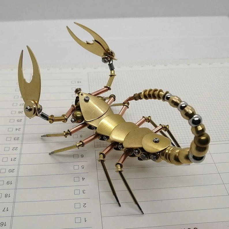 Mechanical Scorpion 3D Metal Insect Handicrafts Mechanical Model Home Decor Assembly Toys