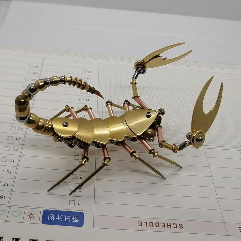 Mechanical Scorpion 3D Metal Insect Handicrafts Mechanical Model Home Decor Assembly Toys