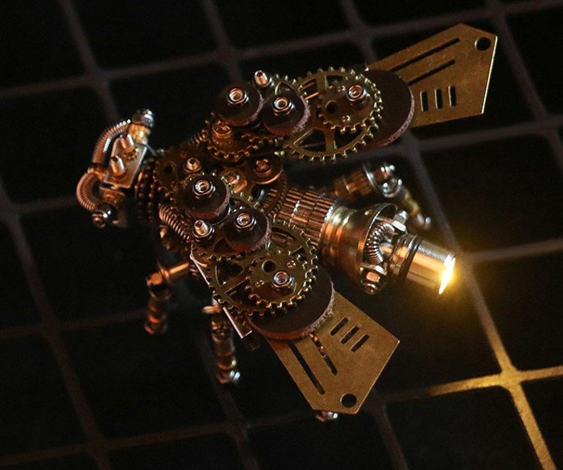 Fire Fly steampunk | 265Pcs Metal Insect Puzzle Model Kit 3D DIY Mechanical Assembly Jigsaw Crafts Decor