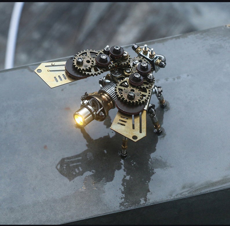 Fire Fly steampunk | 265Pcs Metal Insect Puzzle Model Kit 3D DIY Mechanical Assembly Jigsaw Crafts Decor