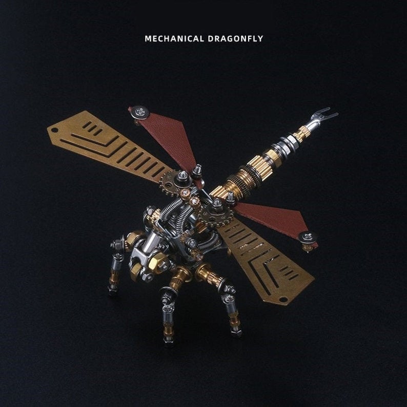 Dragonfly steampunk | 243 Pcs Metal Insect Puzzle Model Kit 3D diy Mechanical Assembly jigsaw Assemble Models decor