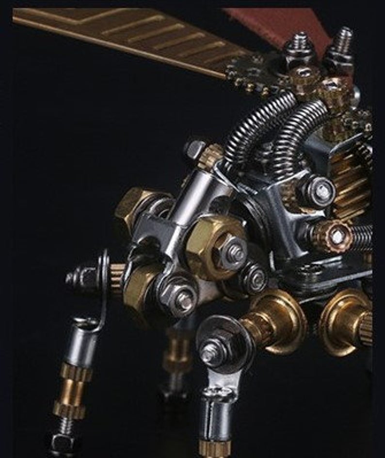 Dragonfly steampunk | 243 Pcs Metal Insect Puzzle Model Kit 3D diy Mechanical Assembly jigsaw Assemble Models decor