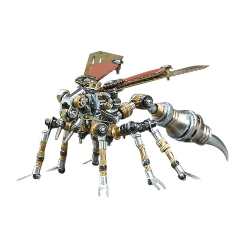 Wasp Steampunk | 295Pcs Metal Insect Puzzle Model Kit 3D DIY Mechanical Assembly Jigsaw Crafts decor