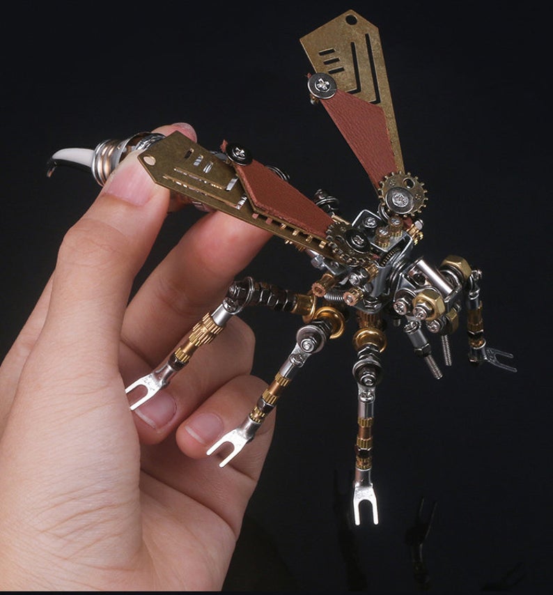 Wasp Steampunk | 295Pcs Metal Insect Puzzle Model Kit 3D DIY Mechanical Assembly Jigsaw Crafts decor