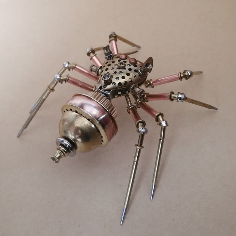 Mechanical Jumping spider steampunk | Metal handmade finished Model decor Ornaments