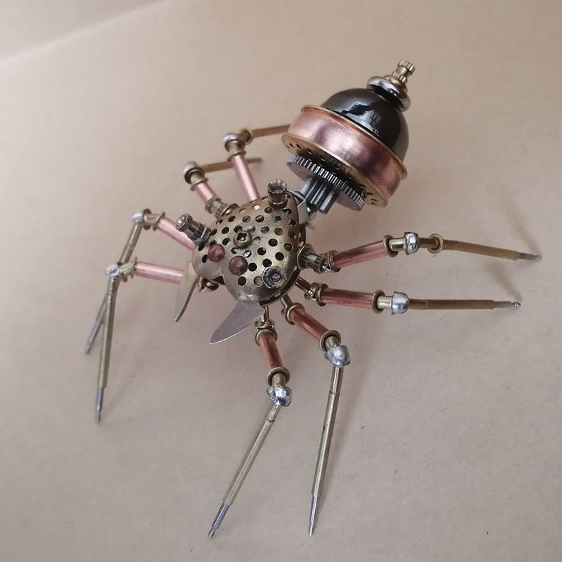 Mechanical Jumping spider steampunk | Metal handmade finished Model decor Ornaments