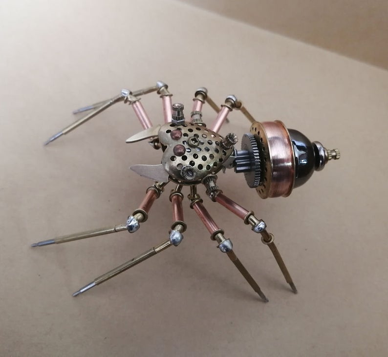 Mechanical Jumping spider steampunk | Metal handmade finished Model decor Ornaments