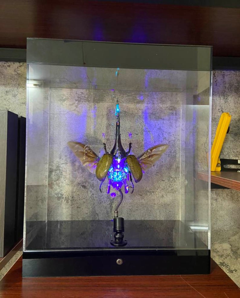 Steampunk Beetle Insect Machine Clockwork Dynastes Neptunus Cyberpunk With A V8 Engine Sculpture Table Decor Ornament Robots Aesthetic Art