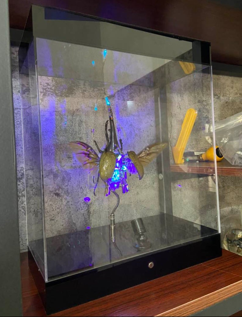 Steampunk Beetle Insect Machine Clockwork Dynastes Neptunus Cyberpunk With A V8 Engine Sculpture Table Decor Ornament Robots Aesthetic Art